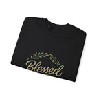 Blessed Crewneck Sweatshirt — Floral Wreath Faith Pullover