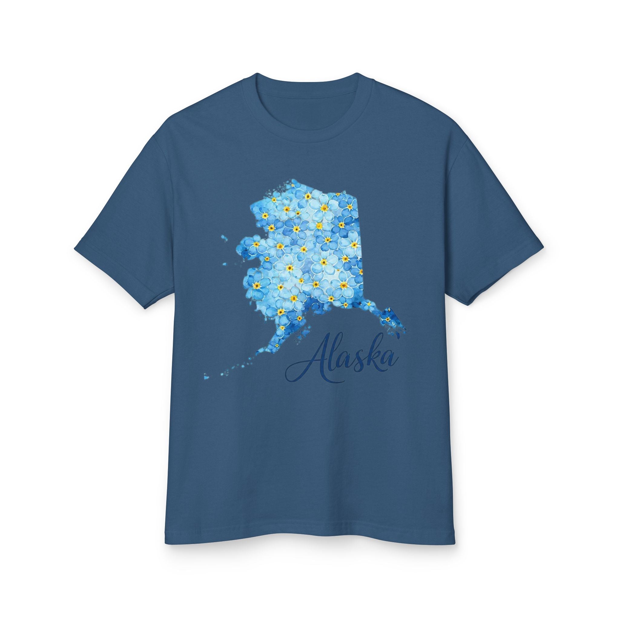 Alaska Forget-Me-Not Tee — Floral State Pride Cotton T-Shirt