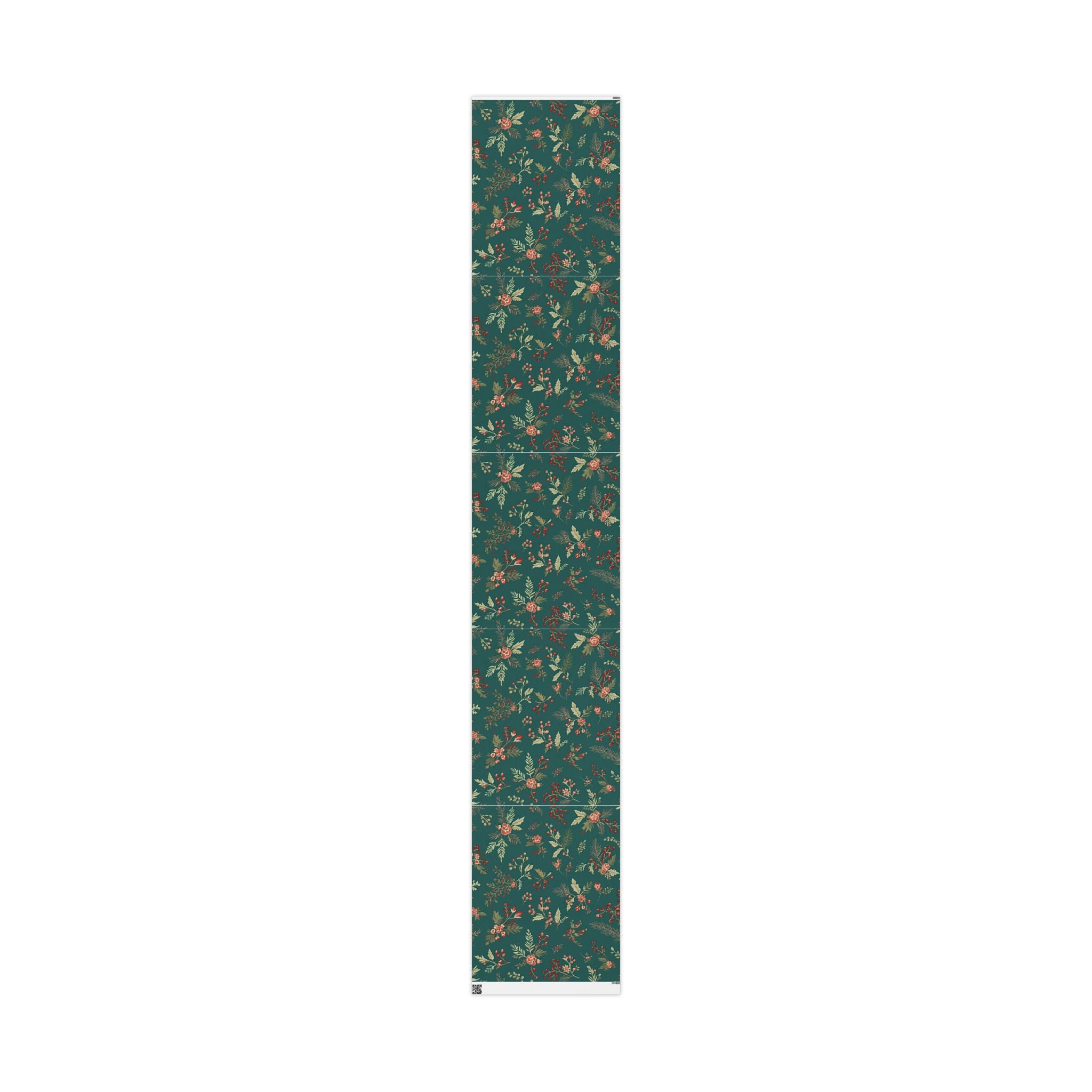 Green Floral Christmas Wrapping Paper