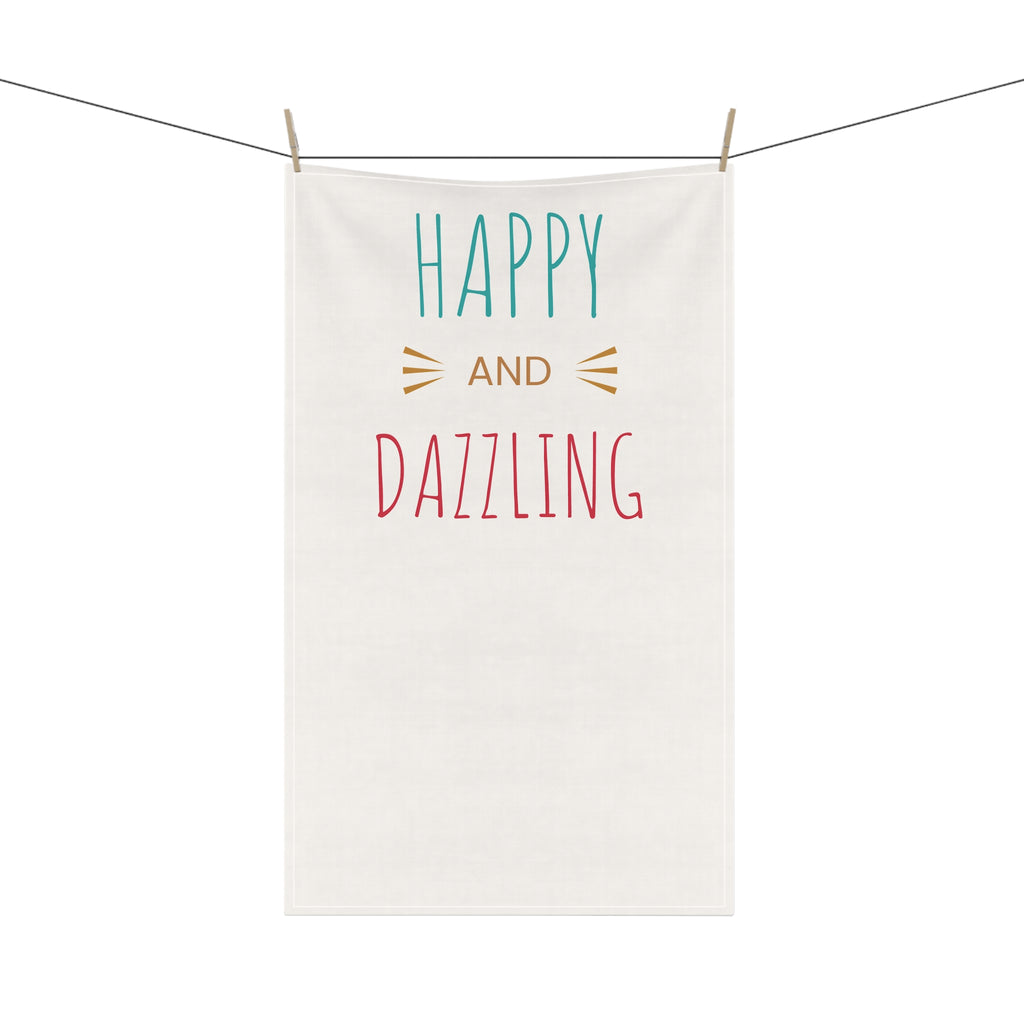 Happy & Dazzling Tea Towel — Bright Cotton Kitchen Towel