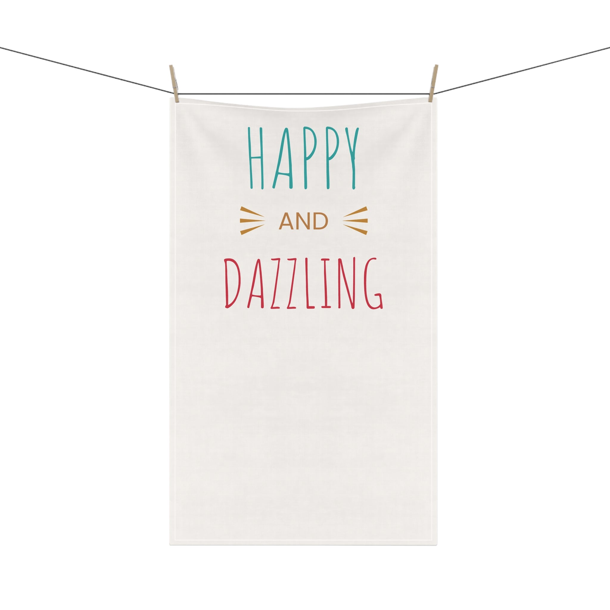 Happy & Dazzling Tea Towel — Bright Cotton Kitchen Towel