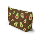 Cute Avocado Accessory Pouch, Zippered Makeup Bag, Pencil Case, Fun Gift for Food Lovers, Cute Avocado Pattern, Eco-Friendly Storage