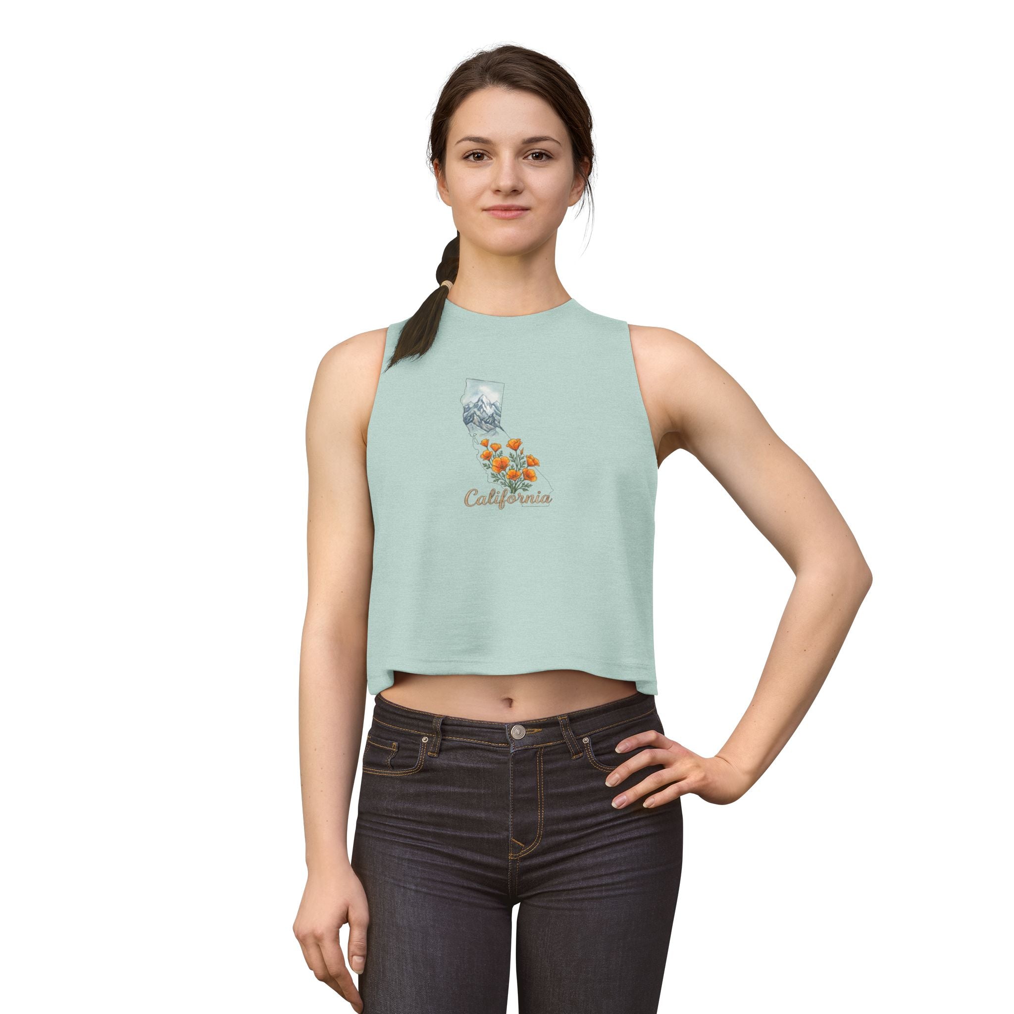 California State Flower Women's Crop Top — Golden Poppy Tank