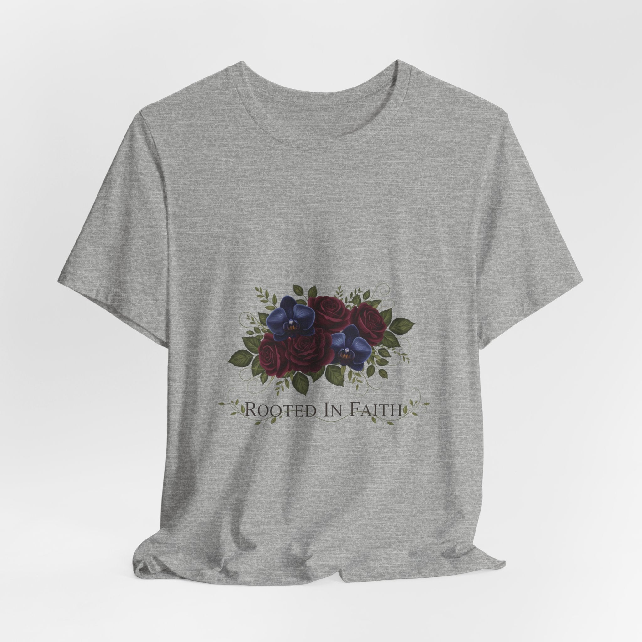 Rooted in Faith Dark Floral T-Shirt