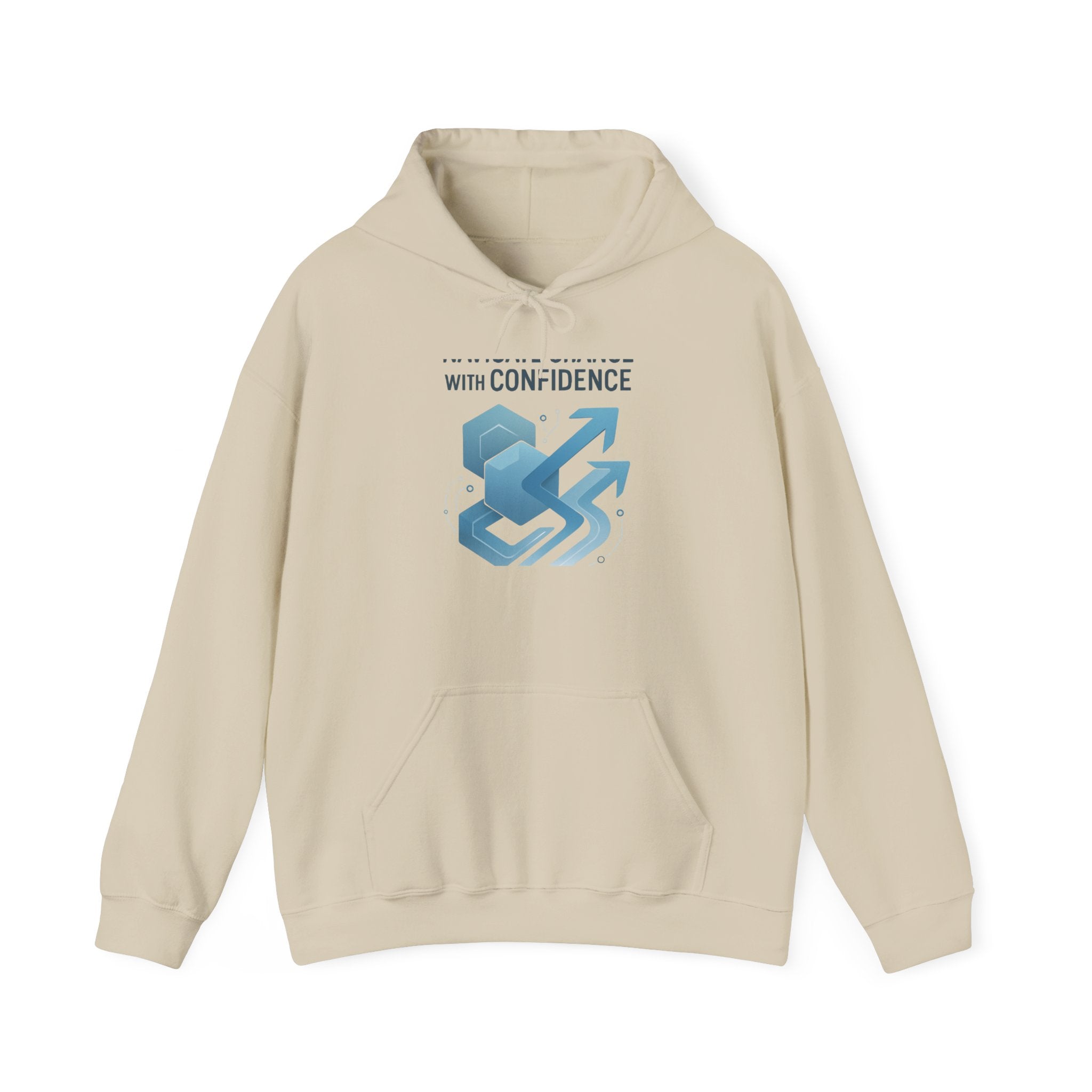 Confidence Growth Hoodie — 'With Confidence' Geometric Arrow Design