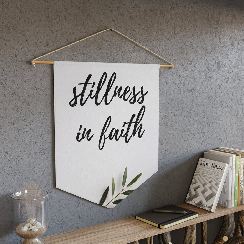 Stillness in Faith Wall Pennant — Inspirational Home Decor