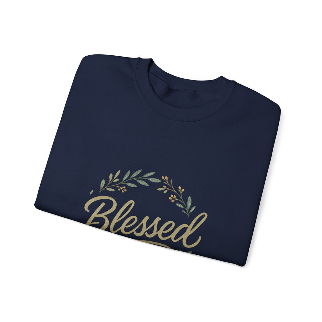 Blessed Crewneck Sweatshirt — Floral Wreath Faith Pullover