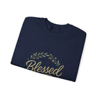 Blessed Crewneck Sweatshirt — Floral Wreath Faith Pullover