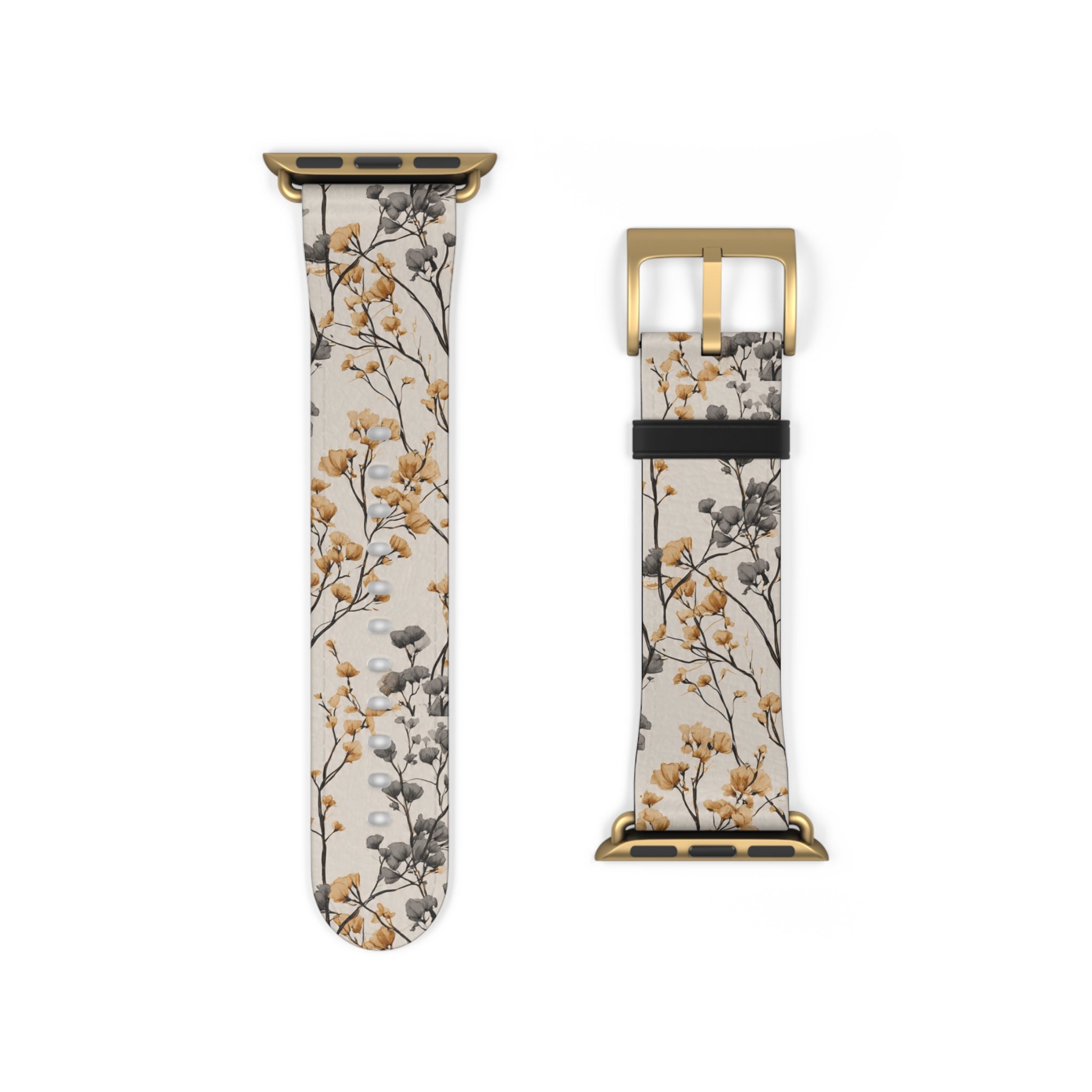 Floral Botanical Watch Band — Beige & Grey Dried Flower Apple Watch Strap
