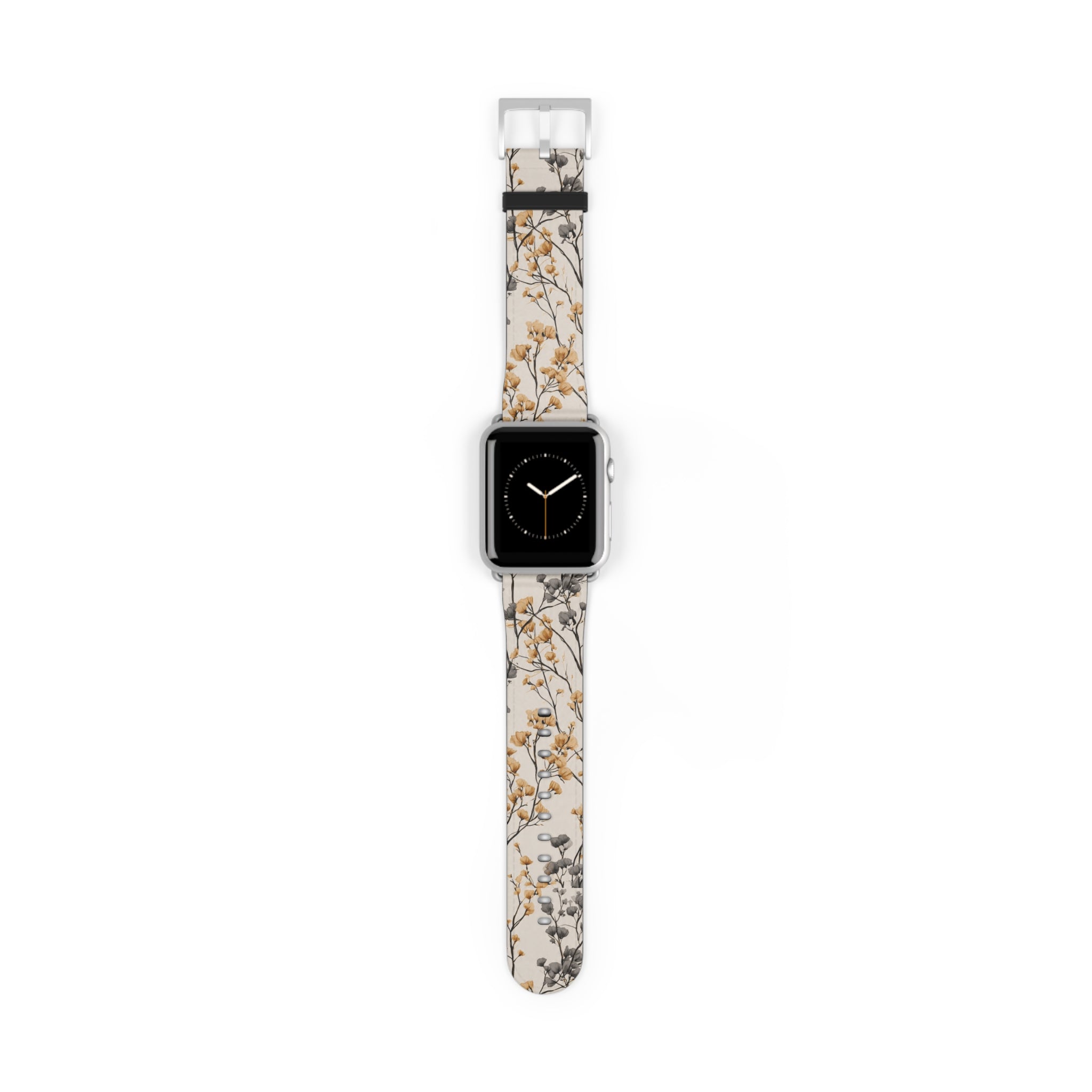 Floral Botanical Watch Band — Beige & Grey Dried Flower Apple Watch Strap
