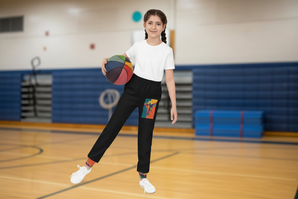 Youth Joggers — Abstract Dove All-Over-Print