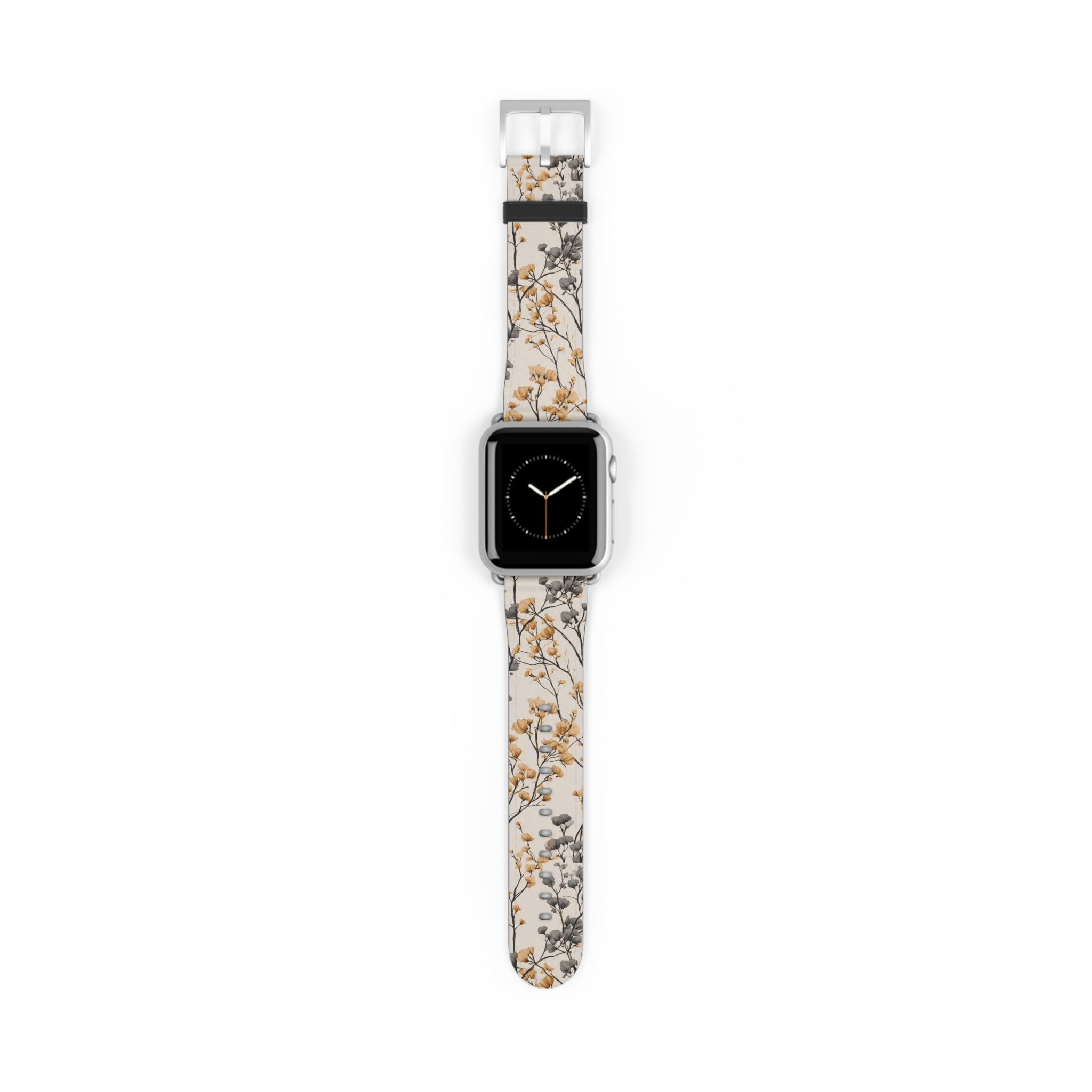 Floral Botanical Watch Band — Beige & Grey Dried Flower Apple Watch Strap