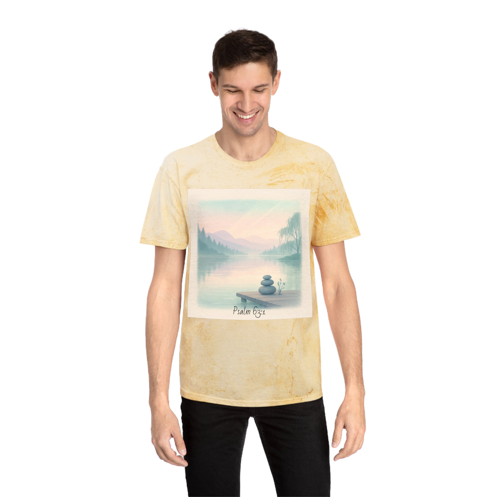 Serene Landscape T-Shirt, Relaxed Fit, Nature Lover Gift, Decorative Tee, Adventure Apparel, Meditation Top