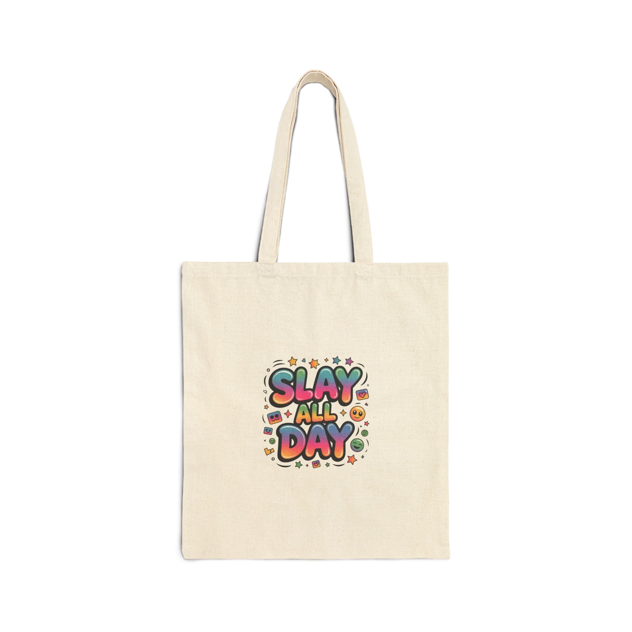 Slay All Day Tote | Gen-Z Slang, Bold Internet Lingo Canvas