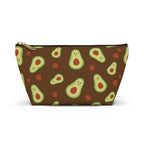 Cute Avocado Accessory Pouch, Zippered Makeup Bag, Pencil Case, Fun Gift for Food Lovers, Cute Avocado Pattern, Eco-Friendly Storage