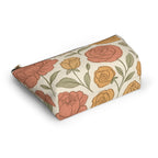 Warm Floral Accessory Pouch — T‑Bottom Makeup & Travel Organizer
