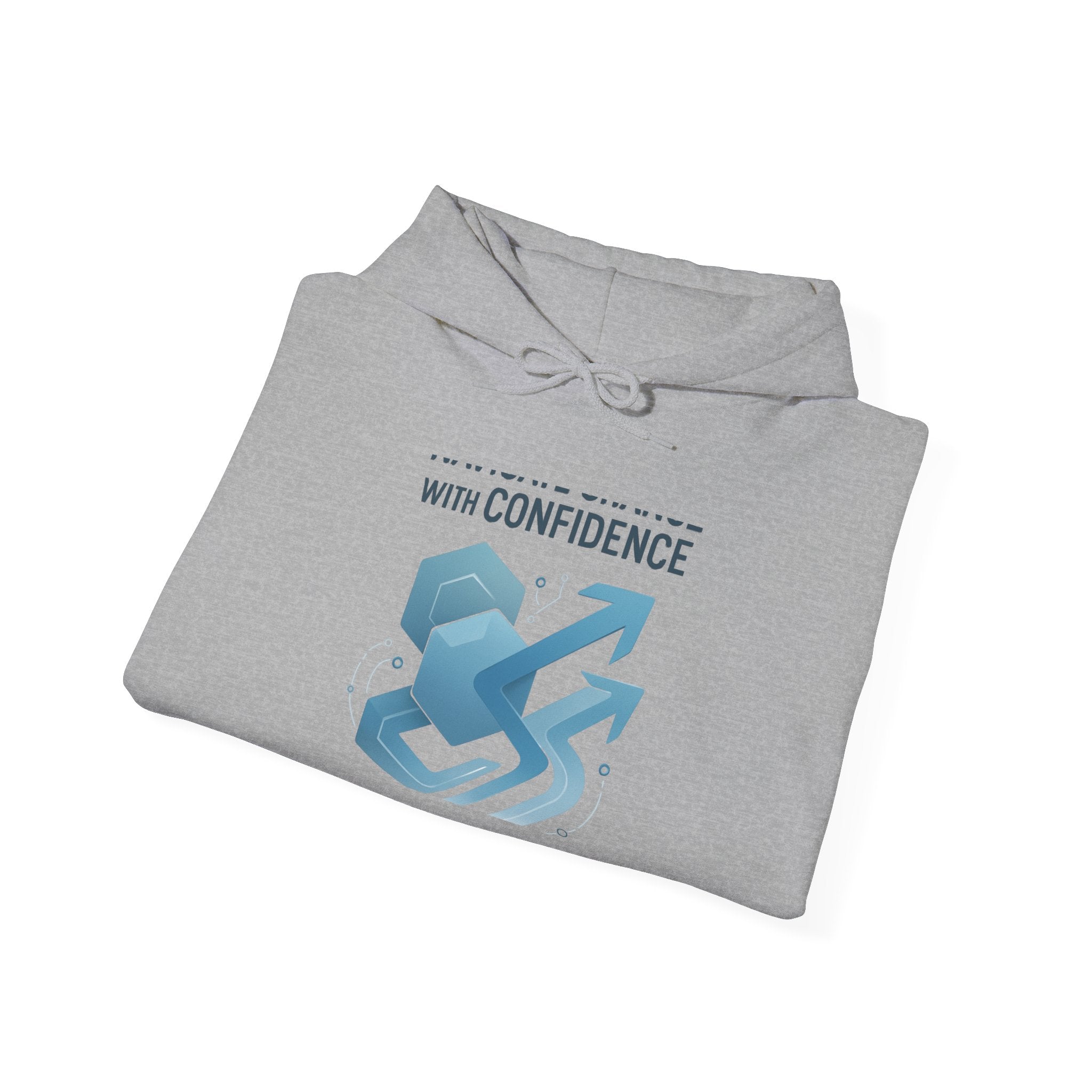 Confidence Growth Hoodie — 'With Confidence' Geometric Arrow Design