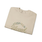 Blessed Crewneck Sweatshirt — Floral Wreath Faith Pullover