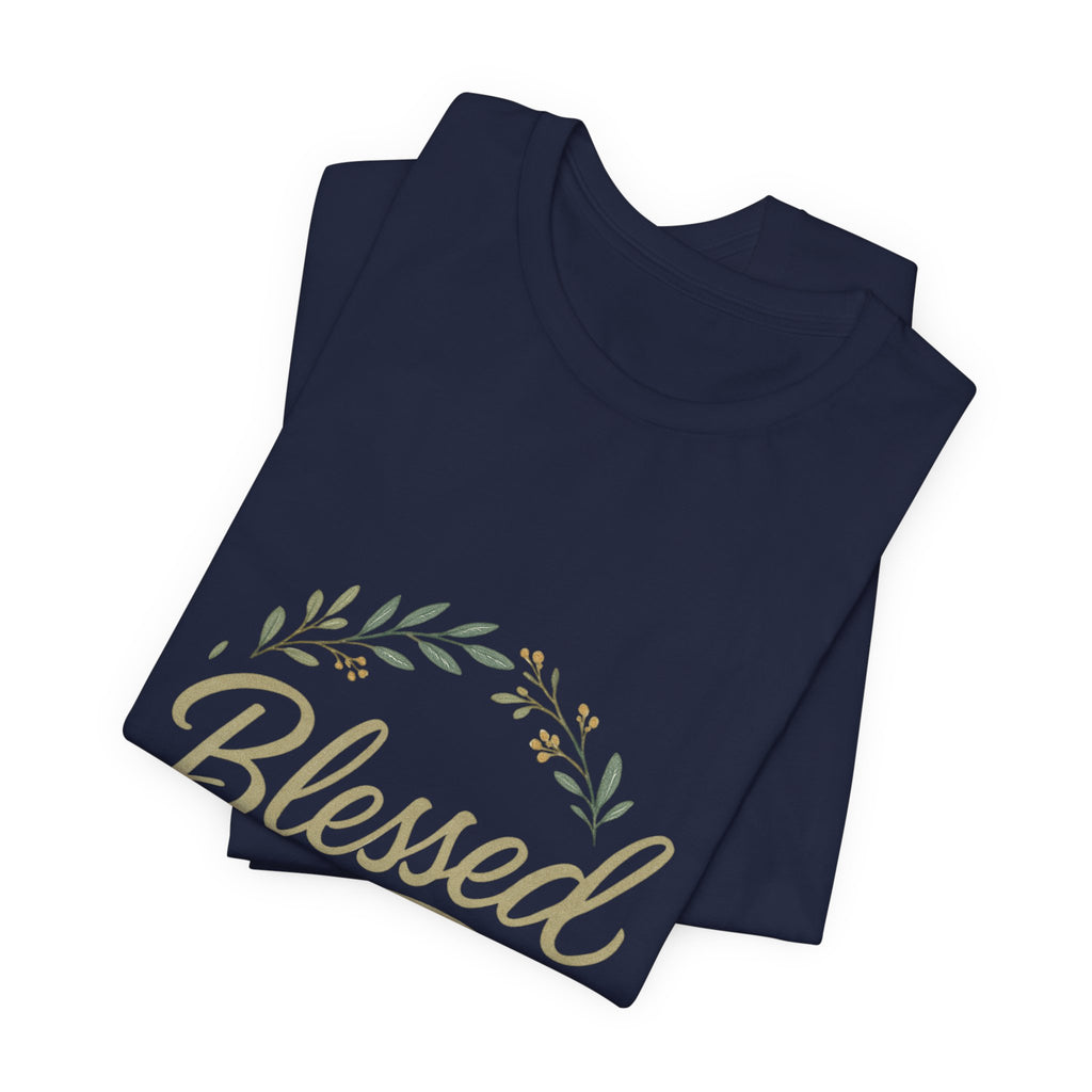 Blessed Floral Tee — "Blessed" Script T-Shirt with Wreath