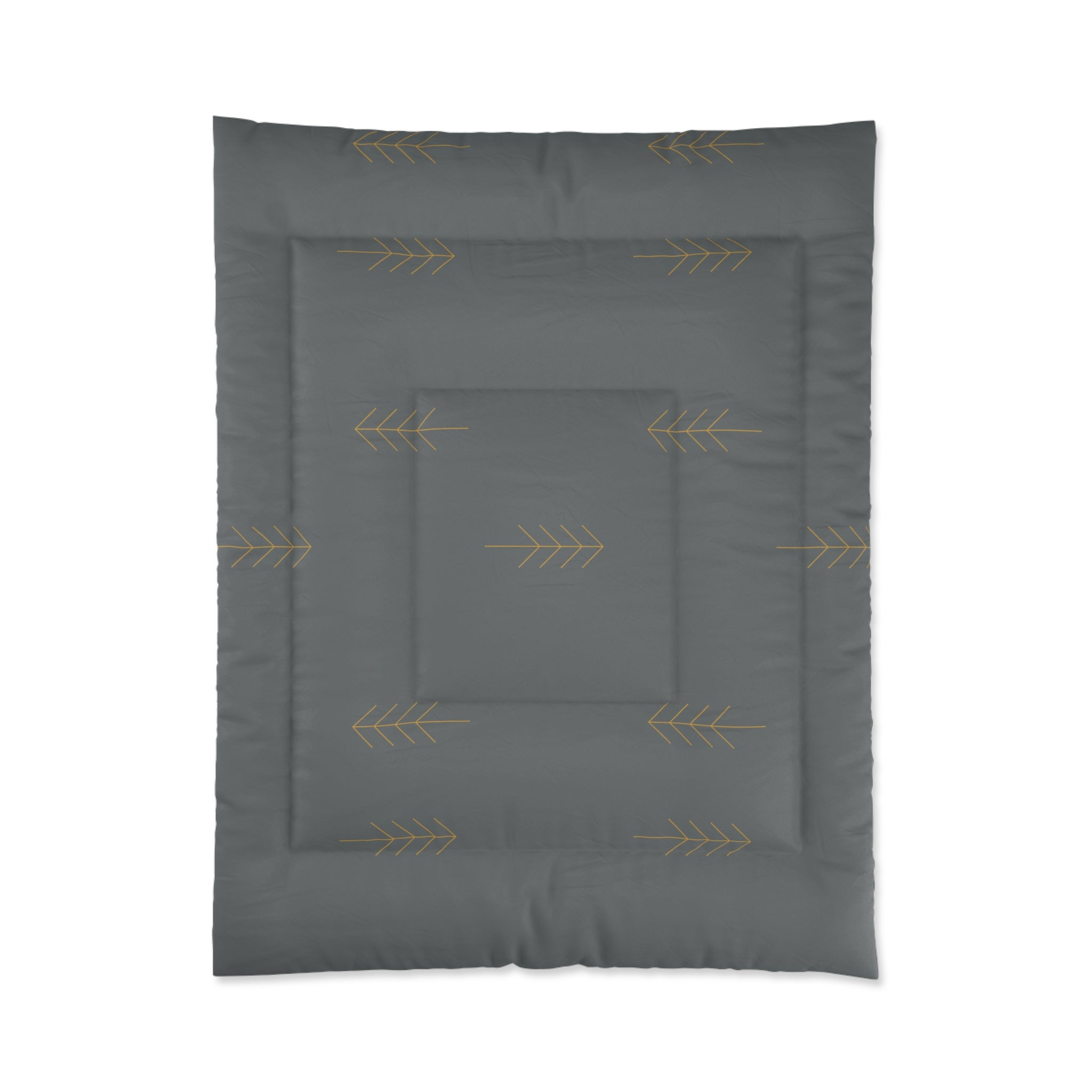 Charcoal Arrow Comforter — Minimalist Boho Bedding for Modern Bedrooms