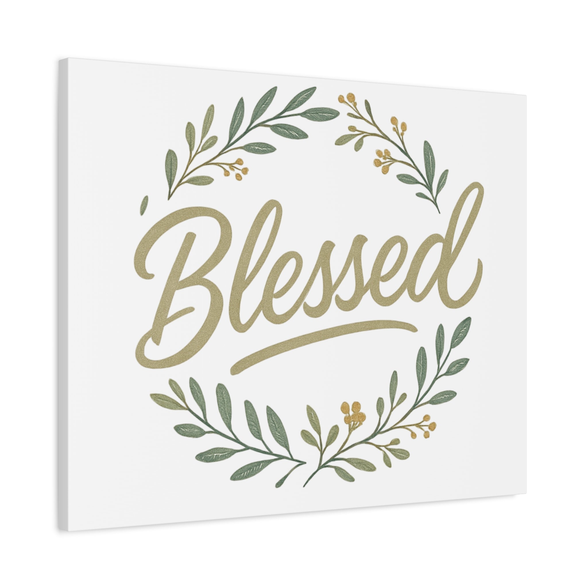 Blessed Wreath Matte Canvas Wall Art (Stretched 1.25")
