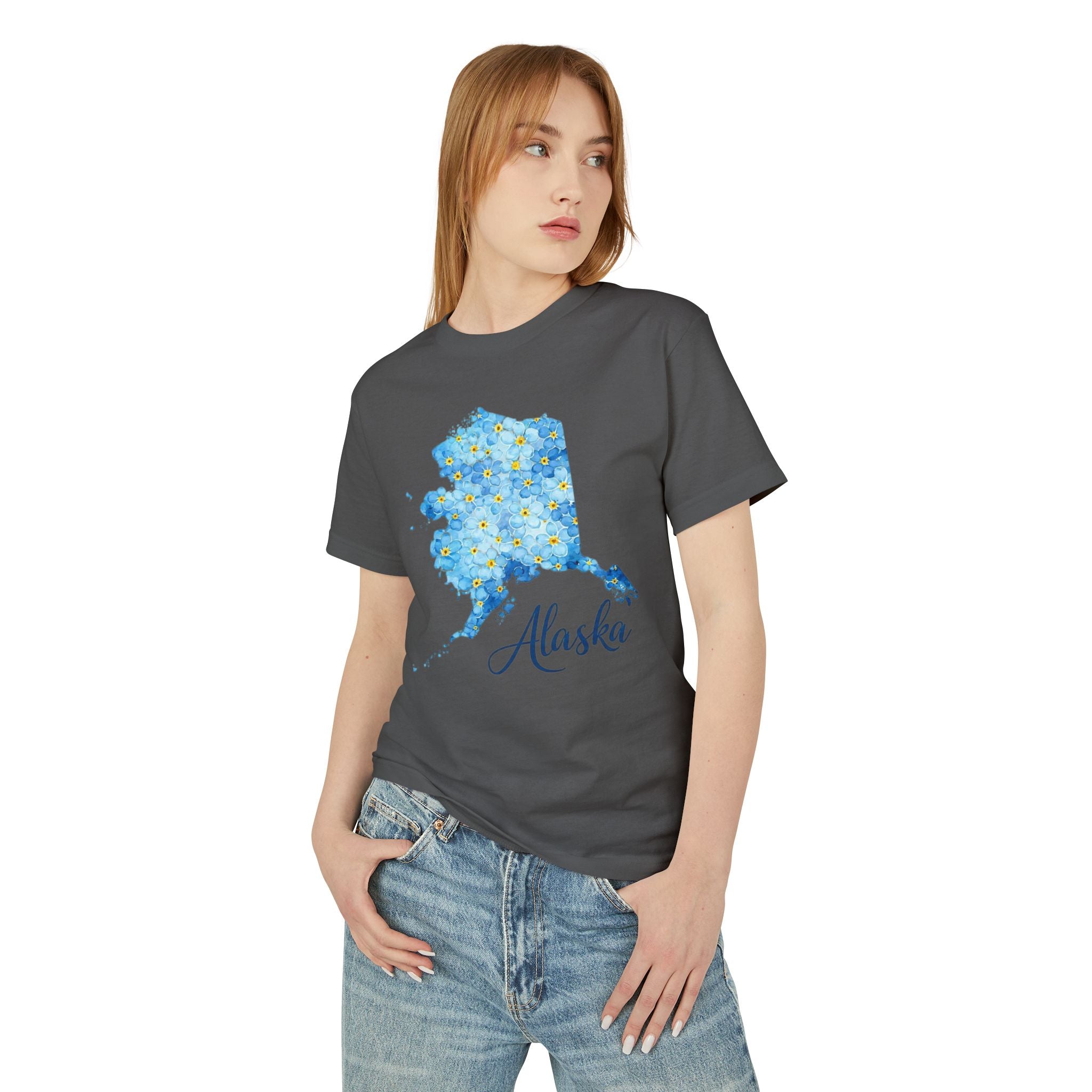 Alaska Forget-Me-Not Tee — Floral State Pride Cotton T-Shirt