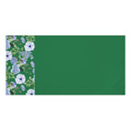 Green Floral Beach Towel — Cotton Mink Blend with Blue & Lavender Bloom Border