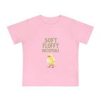 Unstoppable Chick Baby Short Sleeve T-Shirt — Cute Soft Fluffy Toddler Tee