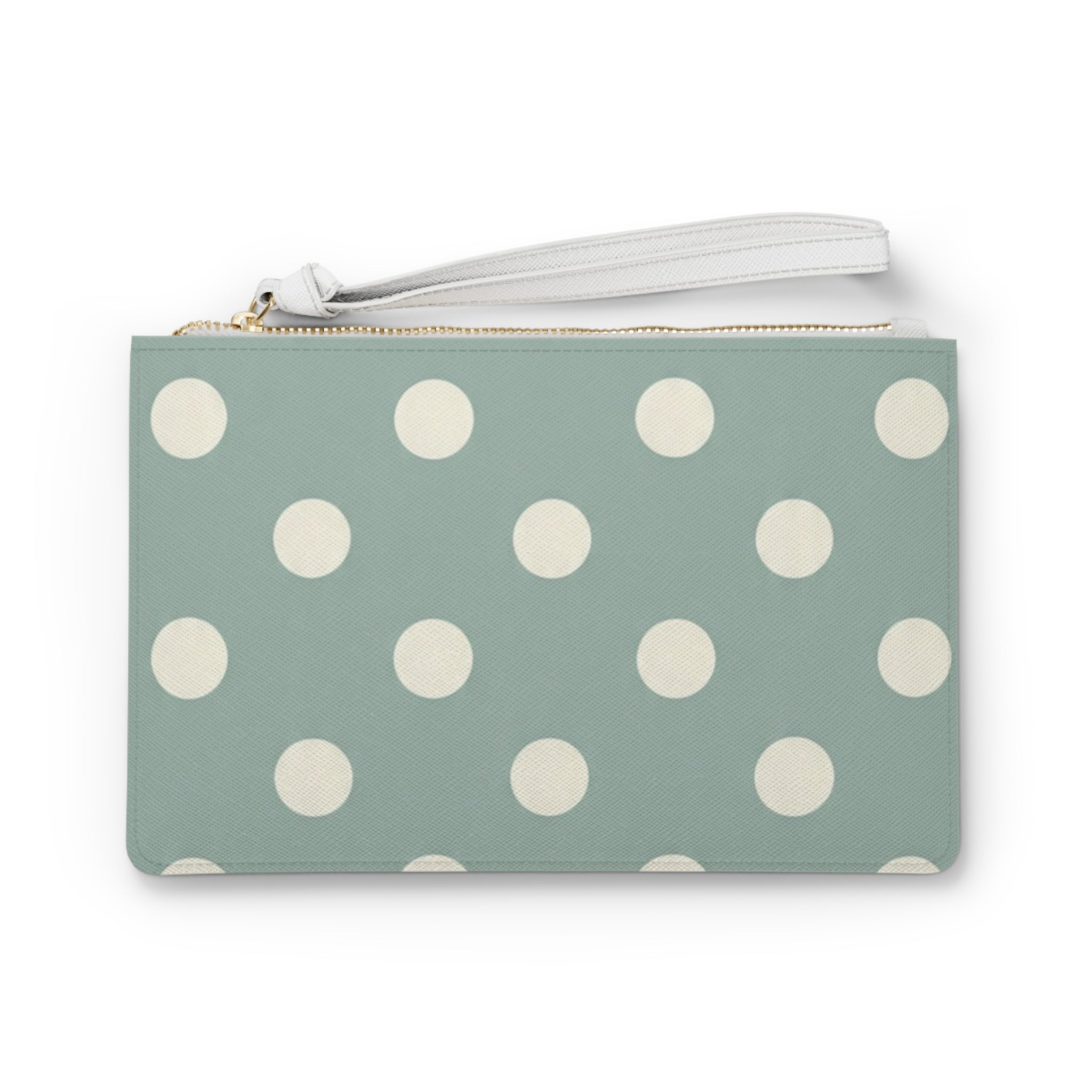 Light Green Polka Dot Clutch Bag — Cute Handheld Evening Clutch