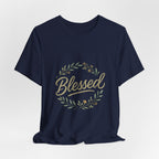 Blessed Floral Tee — "Blessed" Script T-Shirt with Wreath