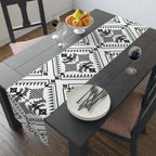 Aztec Pattern Cotton-Poly Table Runner — Southwestern Tribal Dining Decor
