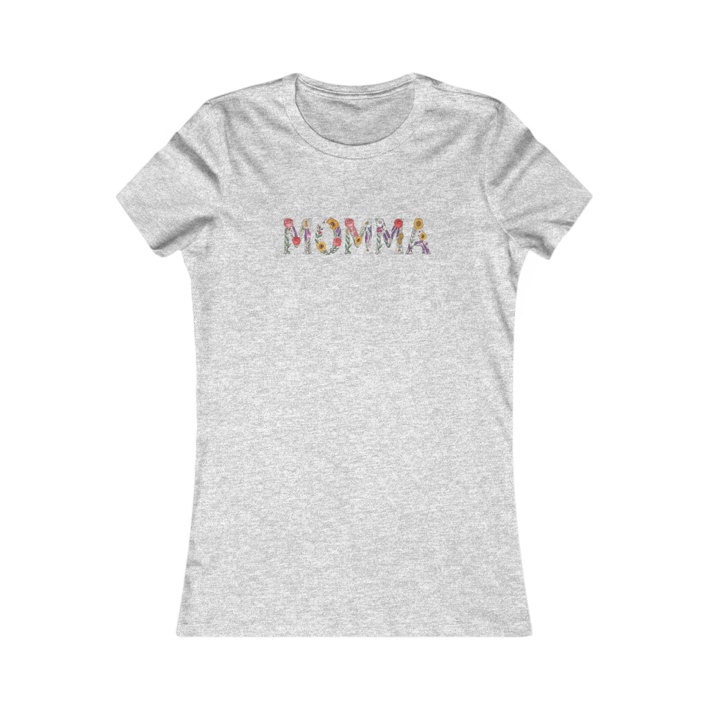 MOMMA Floral T-Shirt | Soft Women’s Slim Fit Tee | Cute Mom Shirt Everyday Wear