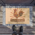 Rooster Welcome Doormat — 'Welcome to the roost' Farmhouse Coir Door Mat
