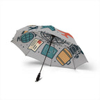 Travel-Themed Semi-Automatic Foldable Umbrella
