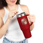 Floral Insulated Travel Mug - 40oz Reusable Drinkware for Coffee Lovers