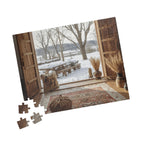 Cozy Winter Scene Puzzle (110, 252, 520, 1014-piece) - Perfect Gift for Family Game Night