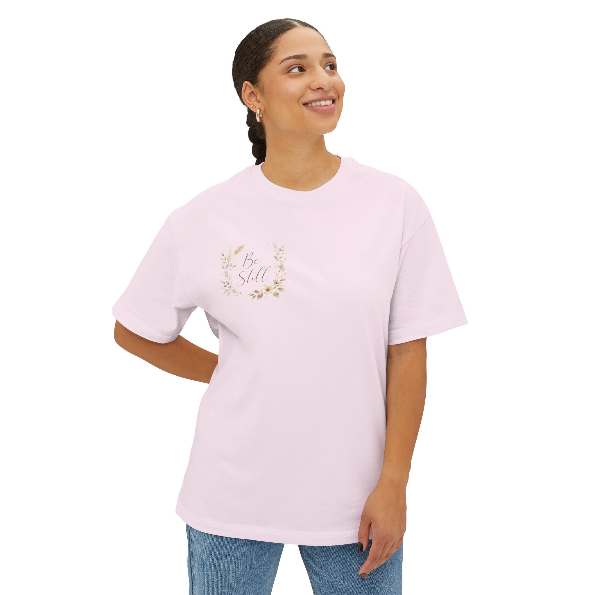 Be Still Floral Tee — Oversized Boxy T‑Shirt