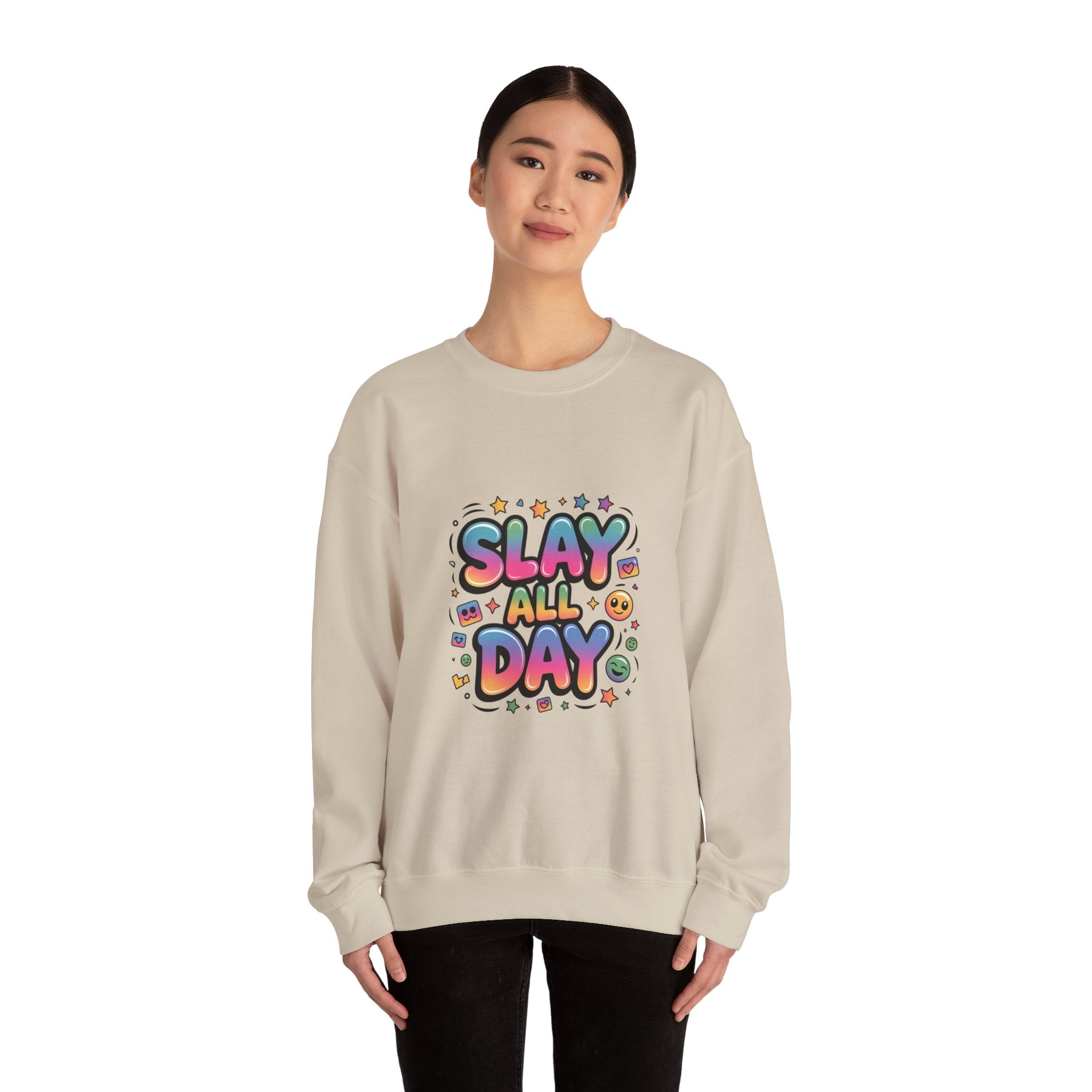 Slay All Day Sweatshirt — Motivational Crewneck for Confident Women