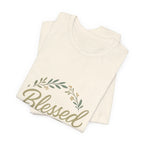 Blessed Floral Tee — "Blessed" Script T-Shirt with Wreath