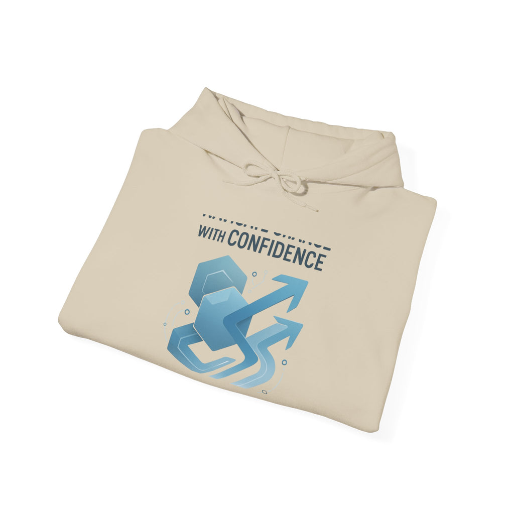 Confidence Growth Hoodie — 'With Confidence' Geometric Arrow Design