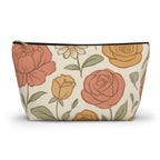 Warm Floral Accessory Pouch — T‑Bottom Makeup & Travel Organizer