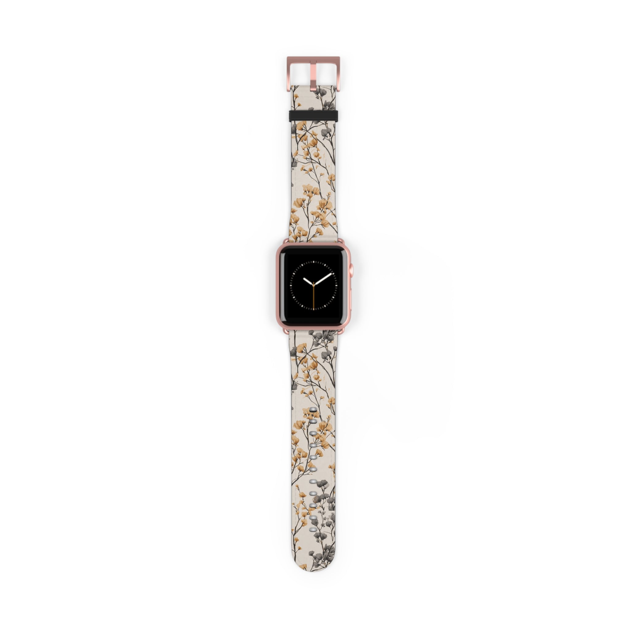 Floral Botanical Watch Band — Beige & Grey Dried Flower Apple Watch Strap