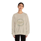 Blessed Crewneck Sweatshirt — Floral Wreath Faith Pullover