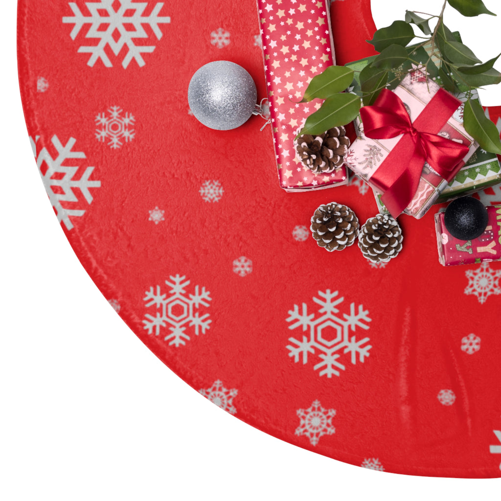 Red Snowflake Christmas Tree Skirt