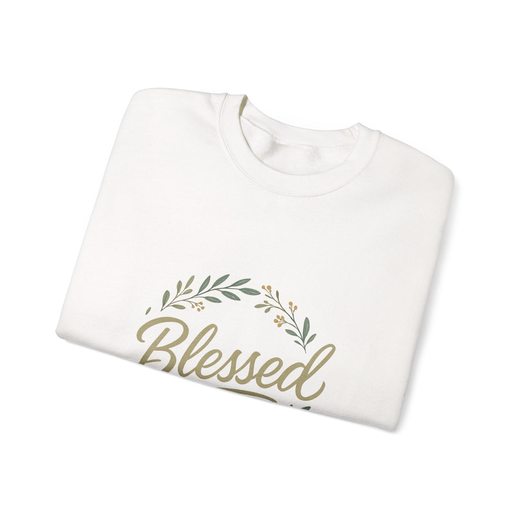 Blessed Crewneck Sweatshirt — Floral Wreath Faith Pullover