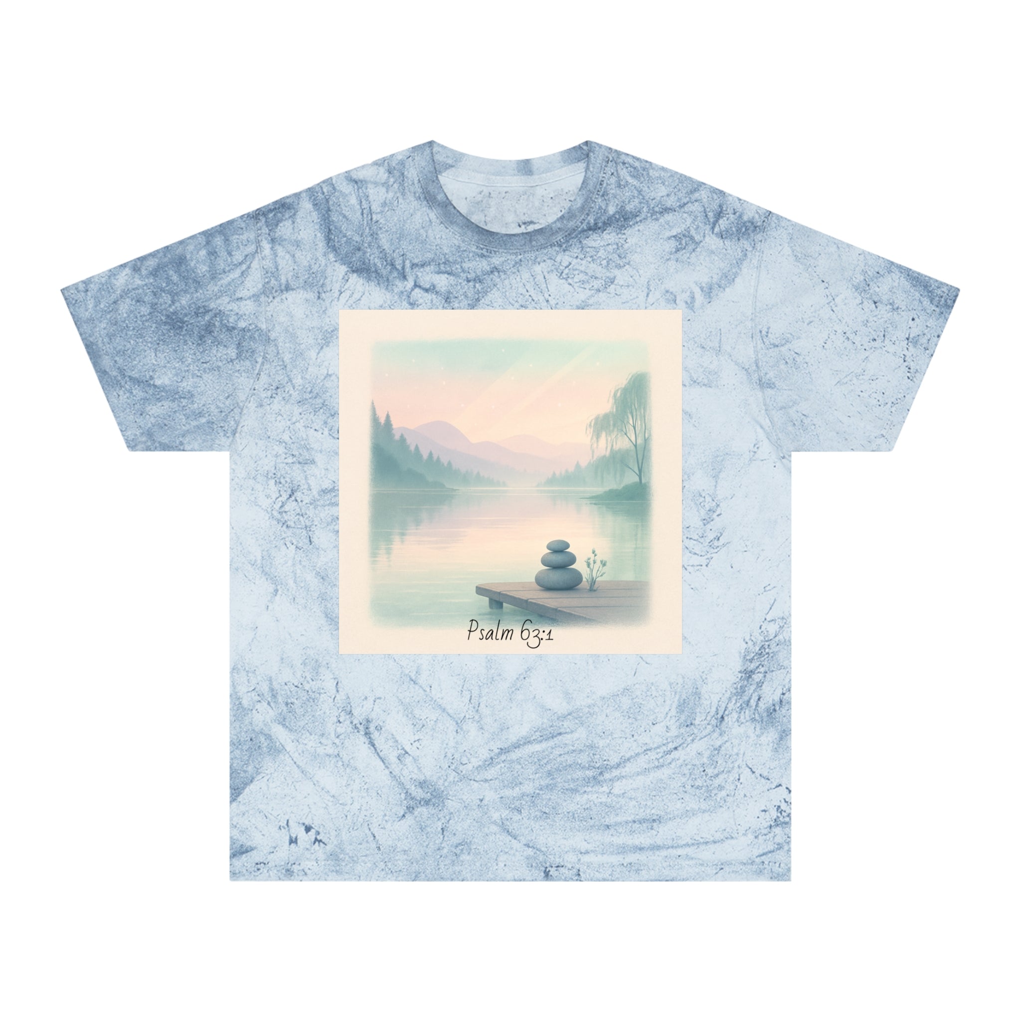 Serene Landscape T-Shirt, Relaxed Fit, Nature Lover Gift, Decorative Tee, Adventure Apparel, Meditation Top