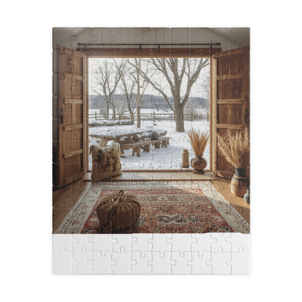 Cozy Winter Scene Puzzle (110, 252, 520, 1014-piece) - Perfect Gift for Family Game Night