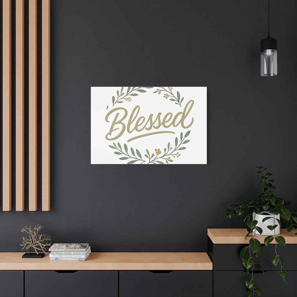 Blessed Wreath Matte Canvas Wall Art (Stretched 1.25")