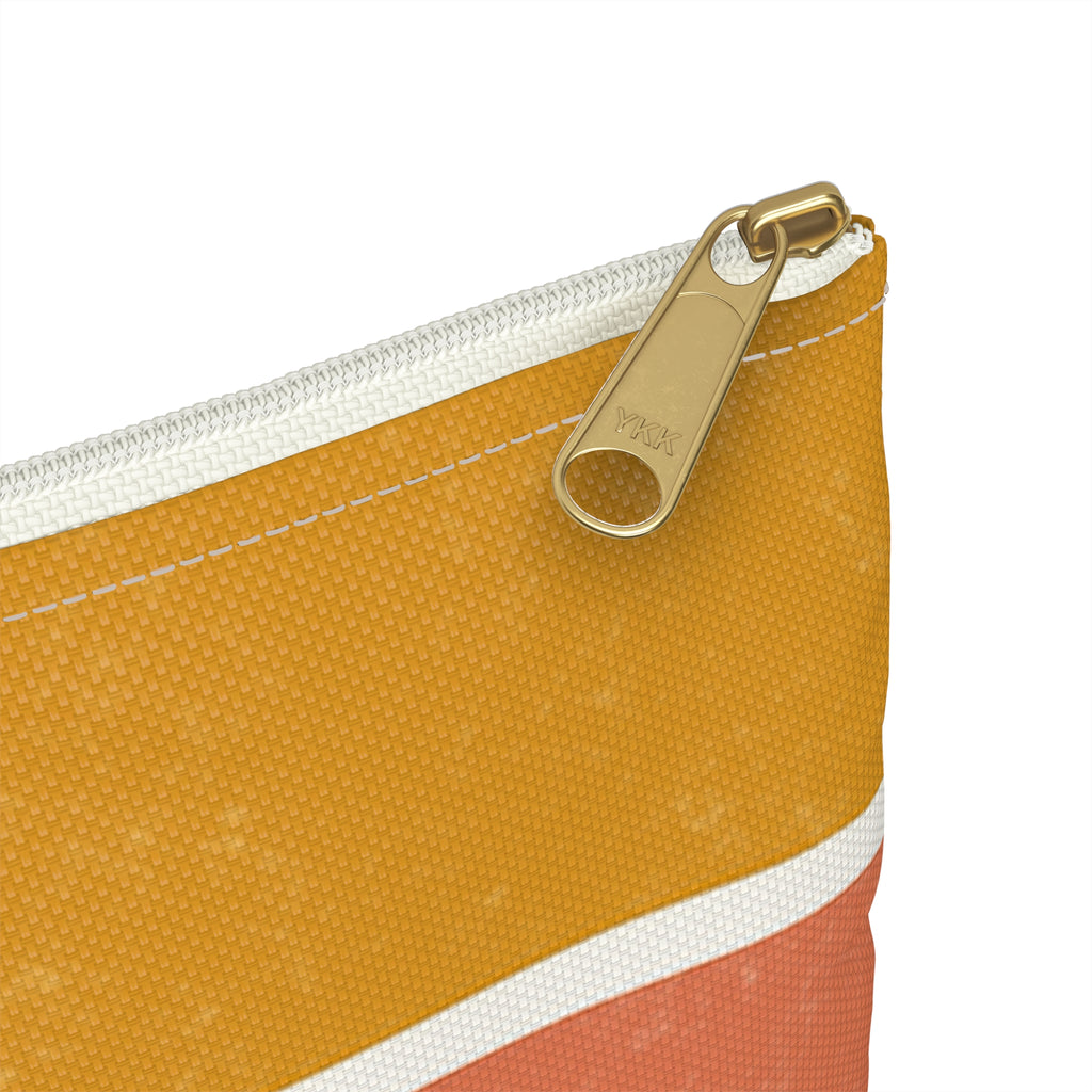 Retro Stripe Accessory Pouch - Stylish Makeup Bag for Travel & Organization