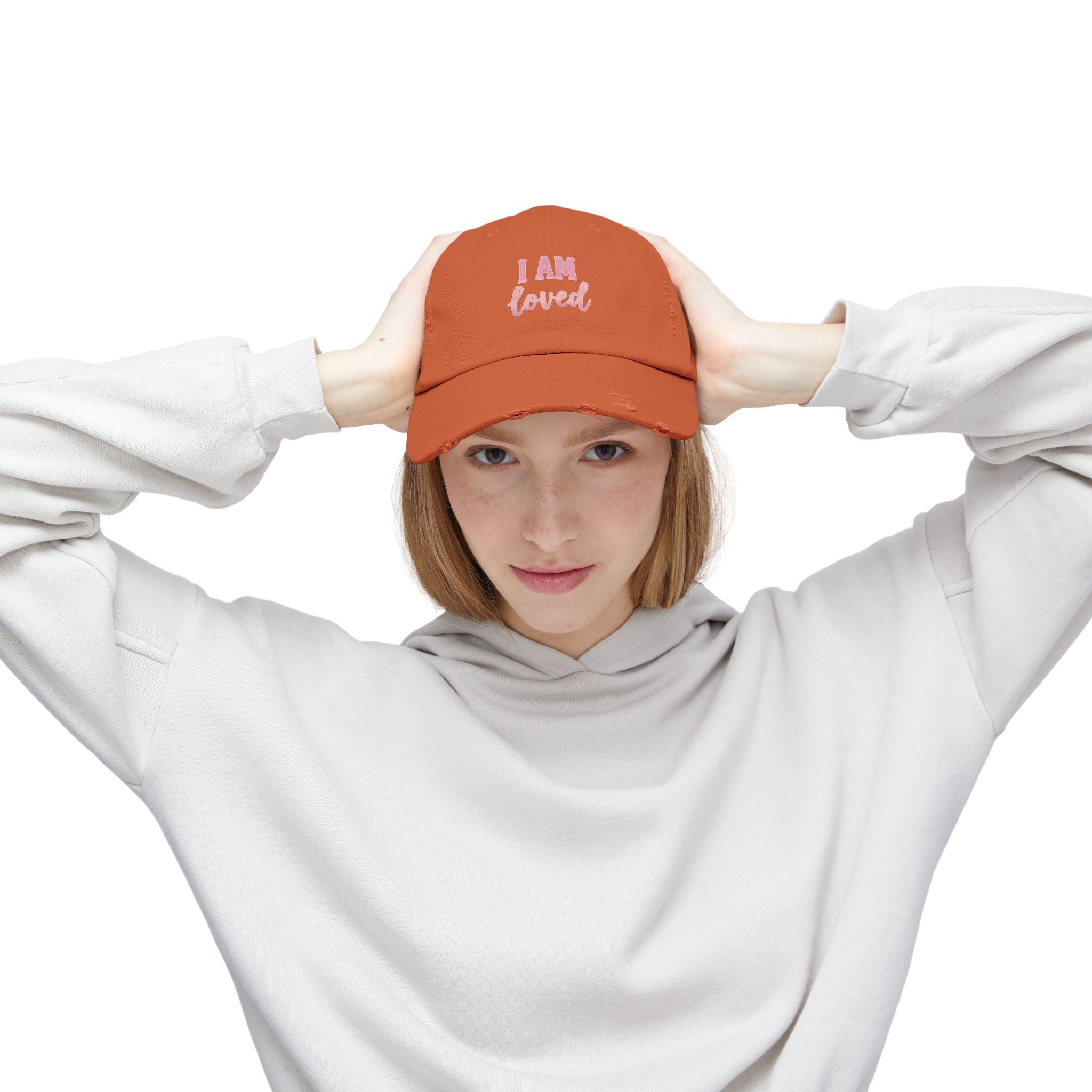 I AM LOVED Distressed Cap — Women's Inspirational Dad Hat